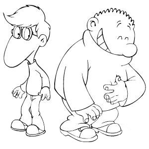 coloriage francois et hugo rigolent